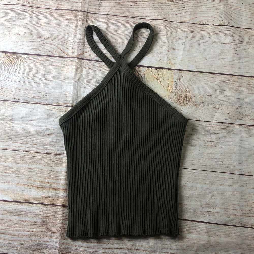 T.La Dark Green Ribbed Camisole 🧡